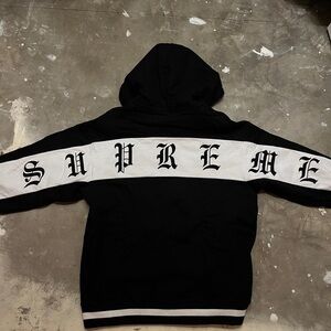 Supreme Old English Stripe Zip
Up Sweatshirt